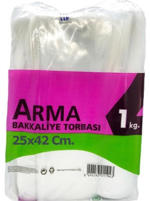 Arma Naksan Arma Şeffaf Naylon 3 Lük 25X42 Cm. Bakkaliye Poşeti Torbası - 1 Kg. - Ort. 140 Adet - 1 Paket