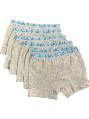 Süsen Lingerie Pamuklu Gri Erkek Çocuk Boxer, 5'lı Çocuk Likralı Boxer, Çoklu Çocuk Boxer, Çocuk Iç Giyim