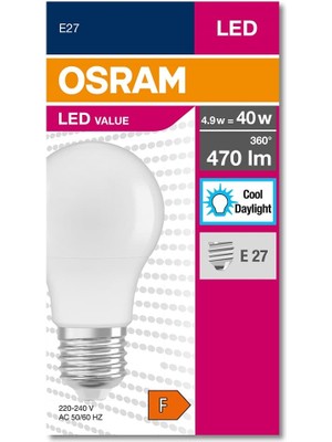 Osram 4,9W LED Value Beyaz Işık E-27 Mini LED Ampul 5 Adet