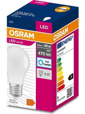 Osram 4,9W LED Value Beyaz Işık E-27 Mini LED Ampul 5 Adet