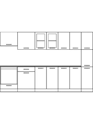 Visas Concept 280 Cm Hıgh Gloss Kapak- Mürdüm- Nilüfer Hazır Mutfak Dolabı