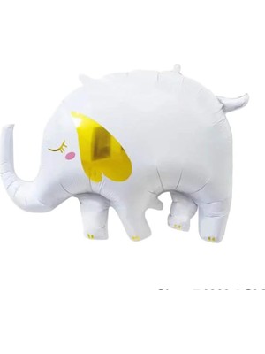 Kidspartim Beyaz Fil Folyo Balon 84X59 cm