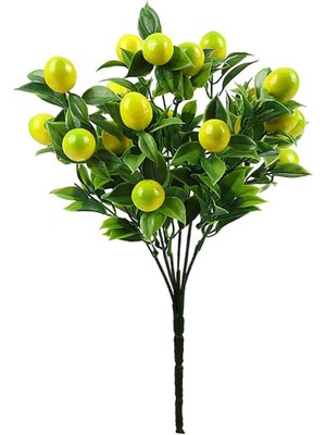 Nettenevime 3lü Set Yapay Limon Demeti Yapay Çiçek 30*20CM Yeşil Yapraklı