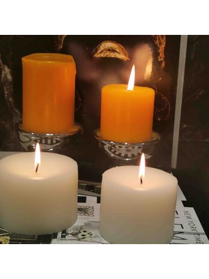 Iv Candles Homedecor 2'li Beyaz Baton Mum