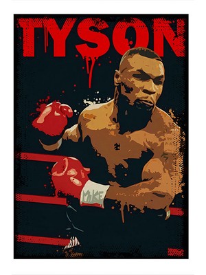 Ekart Mike Tyson Tasarım Ahşap Tablo 15CMX 22CM