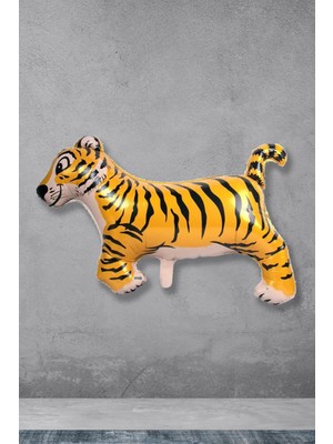 Pekshop Kaplan Folyo Balon Büyük - Safari Vahşi Hayvan Doğum Günü Konsept