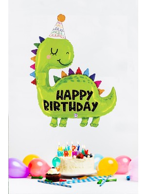 Pekshop Büyük Dinozor Balon Happy Birthday Yazılı 97CM