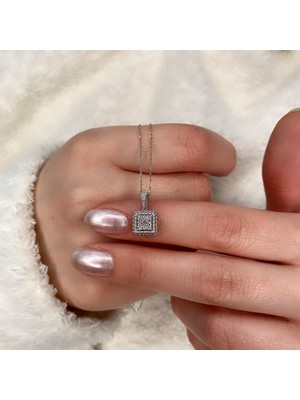 Kare Pırlanta Kolye PK45