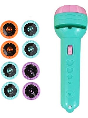 Schulzz Çocuklar Için  10 slide-Projeksiyonlu Eğitici El Feneri-Renkli Feneri Mavi-80 resim