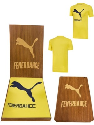 Fenerbahçe Puma Cat Tee Sarı Erkek Futbol T-Shirt Puma Ahşap Kutulu
