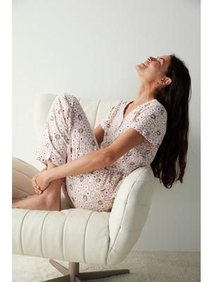 Penti Flower Gömlek Pantolon Pijama Takımı