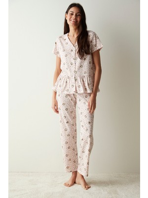 Penti Flower Gömlek Pantolon Pijama Takımı