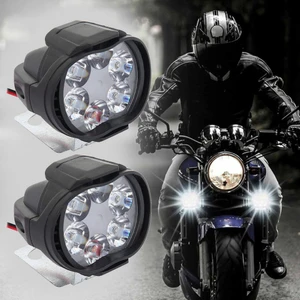 STS Oto Aksesuar 2 Adet Motosiklet Scooter LED Sis Farı Çakar ve Sabit Mod 6 Ledli