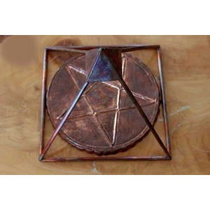 Yaşam Tohumu Bakır Piramit Keops ve Ters Pentagram El Yapımı Ikili Set