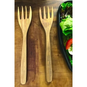 Ceviz Ağacı Çatal Seti El Yapımı Ahşap Salata Çatalı 2'li