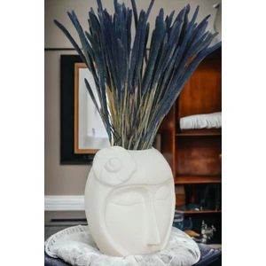 Dekoratif Vazo El Yapımı Beyaz Renk Model 12