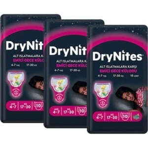 Drynites Kız Gece Emici Külodu 4-7 Yaş 3paket * 30 Adet