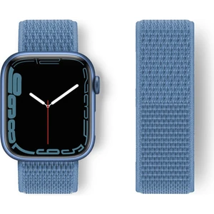 Apple Watch 45MM Hasırlı Cırtcırtlı Kordon - Mavi