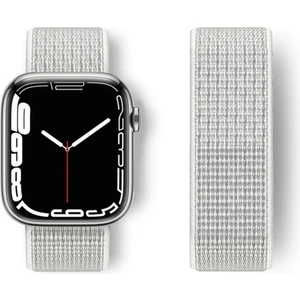 Apple Watch 41MM Hasırlı Cırtcırtlı Kordon - Beyaz