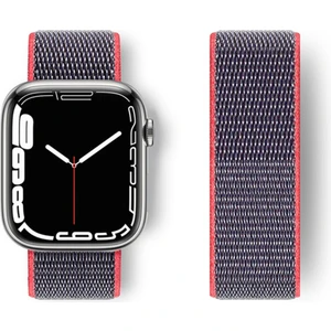Apple Watch 42MM Hasırlı Cırtcırtlı Kordon - Pembe