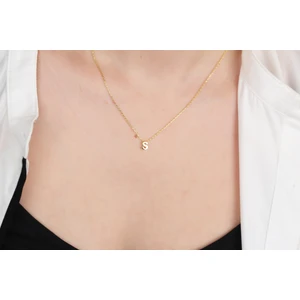 Gümüş 3 Boyutlu Minimalist S Harfi Kolye