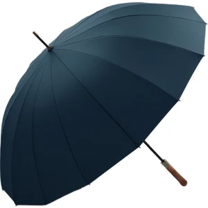 Tam Fiber 16 Kemik Uzun Saplı Masif Ahşap Saplı Eski Şemsiye (Yurt Dışından)