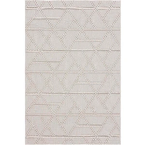 Alba Krem Geometrik Çizgili Tozumaz Salon Oturma Odası Çocuk Odası Koridor Halısı 19241A