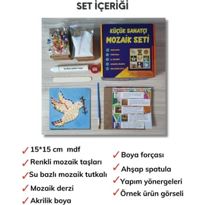 Zen Mozaik Çocuk Mozaik Seti-Dikkat ve El Becerisi Geliştirici Sanatsal Eğitici Oyuncak (Kuş)