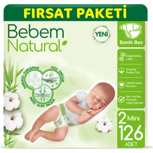 Bebem Natural Bebek Bezi 2 Beden Mini Fırsat Paketi 126 Adet