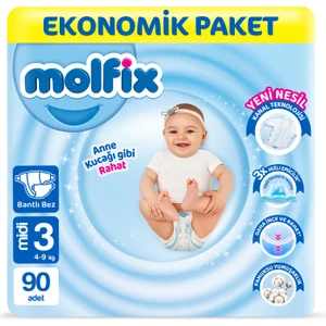 Bebek Bezi 3 Beden Midi Ekonomik Paket 90 Adet