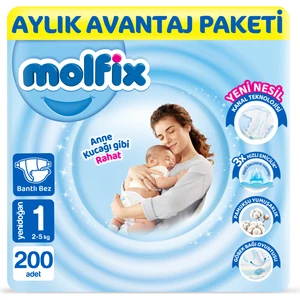 Bebek Bezi 1 Beden Yenidoğan Aylık Avn. Paket 200 Adet