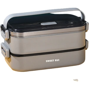 Sweet Ruı 1400ML Çift Katmanlı 304 Paslanmaz Çelik Yalıtımlı Yemek Kabı (Yurt Dışından)