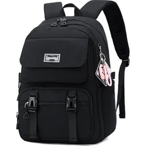 Goodtool Öğrenci Okul Çantası Askılı Düz Renk Kız - Siyah (Yurt Dışından)