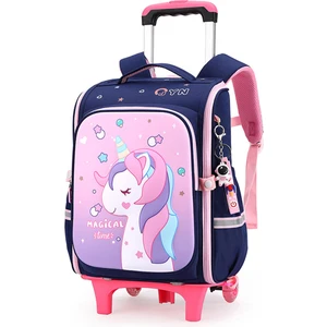 Goodtool Tekerlekli Çocuk Sırt Çantası Karikatür 2'si 1 Arada - Mavi (Yurt Dışından)