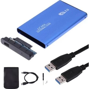 2126 2.5" USB 3.0 Harici SSD Harddisk Taşınabilir HDD Kutusu Sata Mavi
