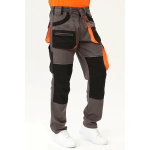 Iş Pantolonu Lizbon Model Çok Cepli Harman Kumaş Füme