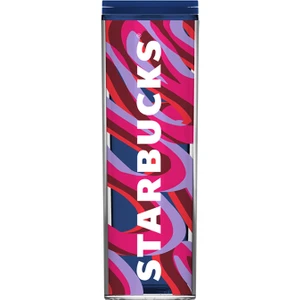 Starbucks® Lacivert Pembe Desenli Plastik Termos - 473 ml - 11148818