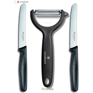 Soyacak ve Bıçak Seti Victorinox Testere Ağızlı Black New Set