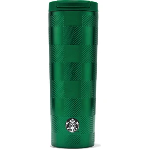Starbucks® Ekose Tasarımlı Paslanmaz Çelik Termos - Koyu Yeşil - 473 ml - 11146954