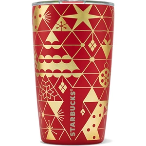 Starbucks® Yıldız Desenli Paslanmaz Çelik Termos - Kırmızı - 355 ml - 11147303
