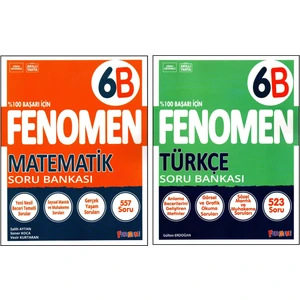 Fenomen Yayıncılık Fenomen 6. Sınıf Matematik (B) + Türkçe (B) Soru Bankası 2 Kitap