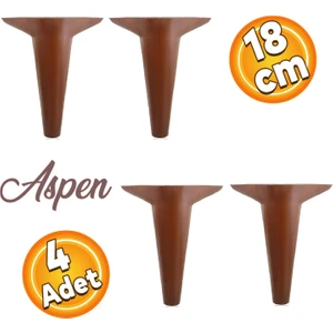 Aspen Lüks Mobilya Kanepe Koltuk Tv Ünitesi Baza Ayağı Ayakları 18 Cm Ahşap Desenli Ayak (4 Adet)
