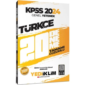 Yediiklim Yayınları 2024 KPSS Genel Yetenek Türkçe Tamamı Çözümlü 20 Deneme