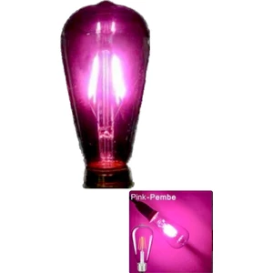 4 W Pembe Işık 4 Flamanlı Rustik E27 Duy LED Ampül Renkli  1 Adet