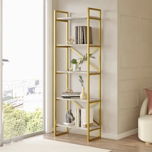 Voyage Gold Metal Kitaplık 5 Raflı 175CM Mermer Desen Vg3-Ge