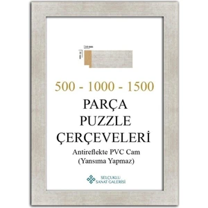 As Ticaret Puzzle Çerçevesi 30 mm Antireflekte PVC Cam ile 100 Parça 34x48 cm Gümüş Renk