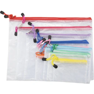 18'li Paket 8 Boyutlu Fermuarlı Örgü Kese, Su Geçirmez Dosya Çantaları (9 Renk) (Yurt Dışından)