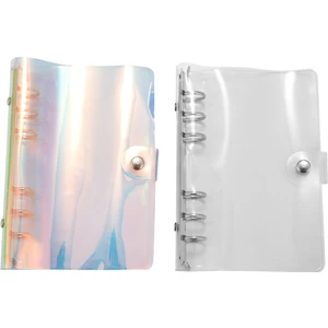 Adet A6 6-Ring Gökkuşağı Şeffaf Pvc Klasör Kapağı Planlayıcı Klasör Kapağı Çok Renkli (Yurt Dışından)