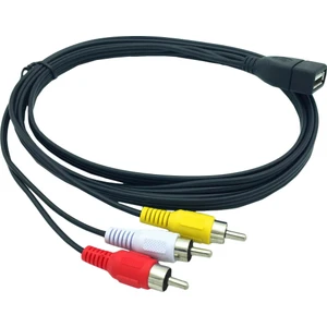 1.5m USB A Dişi - 3 Rca Fono Av Kablosu Aux Ses Video Adaptörü (Yurt Dışından)
