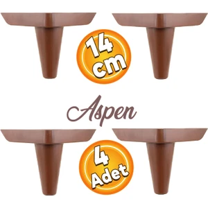 Aspen Lüks Mobilya Kanepe Koltuk Tv Ünitesi Baza Ayağı Ayakları 14 Cm Ahşap Desenli Ayak 4 (Adet)
